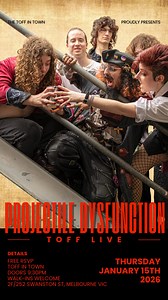A filthy fusion of punk chaos, absurd theatre, and total disregard for health and safety. This queer piratical punk band is Loud, sweaty, and relentlessly unhinged, turning every stage into a shipwreck of noise, nautical nonsense, and mysterious bodily fluids. With filthy riffs, ridiculous storytelling, and props that probably violate several laws, PROJECTILE DYSFUNCTION deliver a live show that blurs the line between gig, breakdown, and bad idea gone way too far. So grab yer tricorns, swords, a