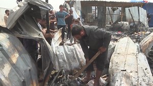 An Israeli airstrike on a displacement camp in Gaza's Rafah is drawing global condemnation and outrage. The strike triggered a fire which killed at least 45 Palestinians, many of them women and children, and injured numerous others. Israel says the strike was aimed at Hamas officials. It says the civilian deaths are "a tragic mishap" to be investigated. | CGTN Global Watch | Facebook