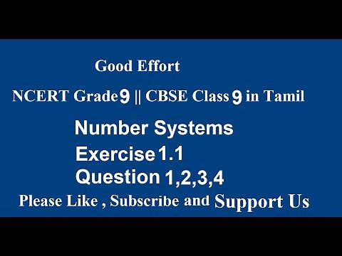 NCERT Grade 9 || CBSE Class 9 - Number Systems Exercise 1.1 - Question 1,2,3,4 in Tamil