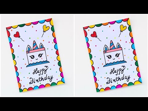 Easy & Beautiful white paper Birthday Card making|DIY Birthday greeting Card|Handmade Birthday card