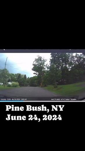 CLOSE CALL ‼️ Check out this close call captured on a News 12 viewer’s dash cam Monday evening during a period of high winds in Pine Bush. | Blaise Gomez