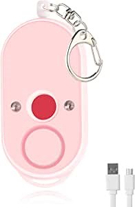 Hidden-Camera Detector Self-Defense Keychain - Personal Alarm for Women Safety, 130DB Security Alarm, Spy Lens Finder, 250mAh Battery Powered Siren Pink