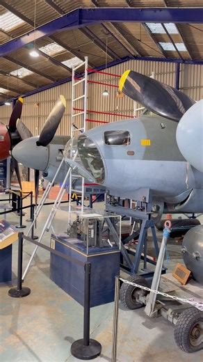 Jacked Up - de Havilland Mosquito B.Mk.35 TA634 at the de Havilland Aircraft Museum. Powered by Merlin 114 two stage supercharged engines, the Mk 35 arrived too late to see service in World War II. #warbirds #ww2 #ww2history #DeHavilland #mosquito | Daniel J Wheatcroft