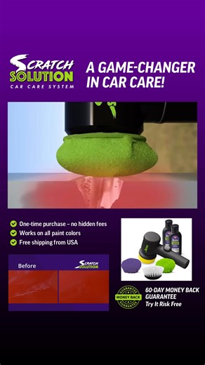 Forget expensive detailing. The cordless Scratch Solution kit is easy to use, no experience needed. Its spinning, heat-activated applicator ceramic formula smooths away minor damage fast. Scratch Solution is safe on all paint colors and finishes. Why pay a pro when you can do it yourself for just $29.99 with free shipping? | As Seen On TV