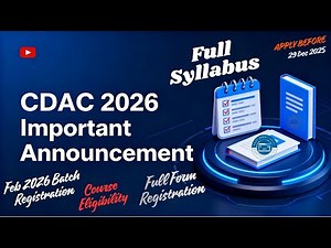 CDAC Feb 2026 | Exam Date | Eligibility | Booklet Explained |CCEE Vs CMCE | Full Form Registration