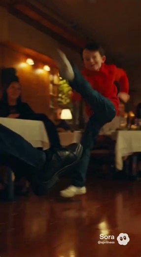 Handing out life lessons in fancy restaurants. Don’t run kid!