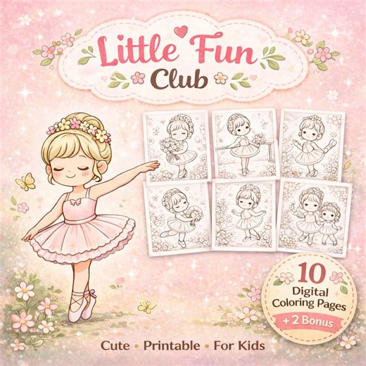 Ballerina Coloring Pages for Kids Printable | Cute Ballet Coloring Book | Girls Dance Coloring Pages | 10 Pages PDF - Etsy