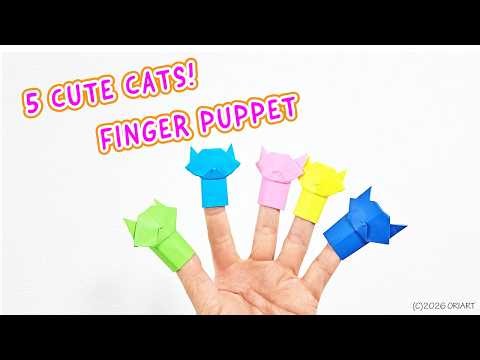 Origami Cat Finger Puppet – Easy Paper Craft for Kids @origamioriart