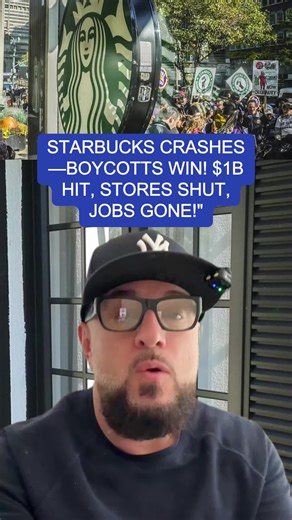 STARBUCKS CRASHES—BOYCOTTS WIN! $1B HIT, STORES SHUT, JOBS GONE!” Caption: Starbucks Thought They Were Untouchable—Woke Mouths & Endless Boycotts (Israel, Pride, Unions—Can’t Even Count ’Em) Led to This: Americans Voted with Wallets, Sales Tanked 6 Quarters Straight, Now $1B Restructuring Blows Up with 200 Store Closures, 900 Layoffs on Top of 1,100 This Year. Easier (And Way More Profitable) to Zip It & Brew Coffee. Boycotts Work—Starbucks Lost Big Time #Starbucks #Boycott #StoreClosures #Walle