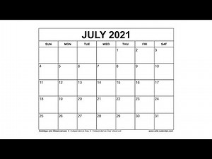 Printable July 2021 Calendar Templates with Holidays - Wiki Calendar