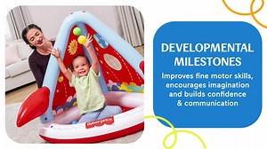 Fisher-Price Rocket Pals Inflatable Indoor and Outdoor Ball Pit with 15 Play Balls - Walmart.com