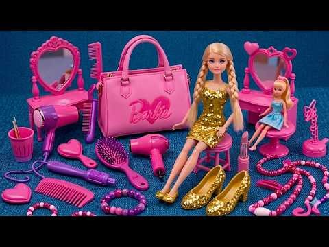7 Minutes Satisfying with Unboxing Pink Barbie Doll Bedroom,Kitchen Collection Review Toys | ASMR