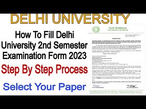 How To Fill Delhi University 2nd Semester Examination Form Step By Step Process 2023 #anas_du