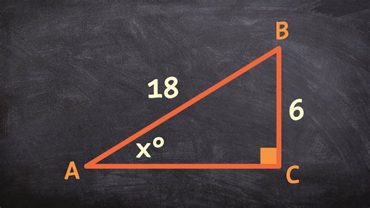 How to use the inverse sine function to find the angle of a triangle