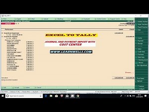 How to Transfer Journal and Payment with Cost Center From Excel to Tally