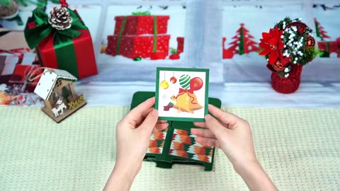 D4DREAM Musical Christmas Cards - Music and Lights 3D Santa Merry Christmas Cards and Envelopes for Kids Family Friend Holiday Party Decor