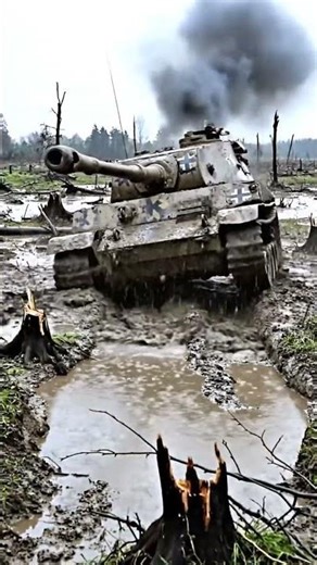 Tiger Tank Stuck In Mud Still Breaks Through #TigerTank #TigerOne