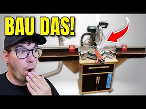 DIY Mobile Miter Saw Stand - Mobile miter saw station with extraction system