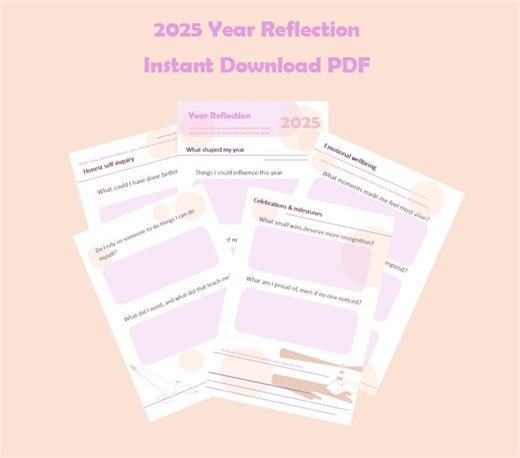 2025 Reflection Pages PDF - Easy to Use Printable for Self-growth & Mental Health Journaling - Etsy