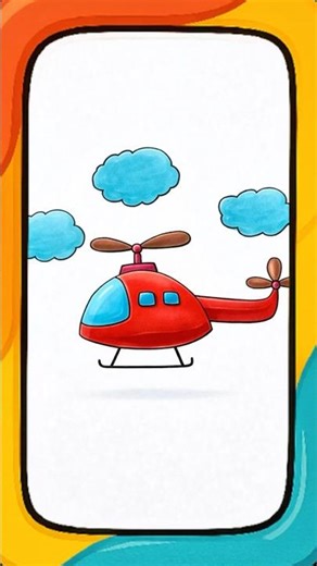 Draw a Cute Helicopter 🚁 in 30 Seconds | Easy Art for Kids #kidsdrawing#easydrawing #howtodraw