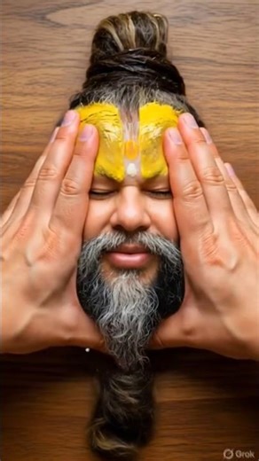 Mystic Sadhu Face Art with Turmeric Mask | Spiritual AI Portrait #asmr #asmrsounds #ashortaday