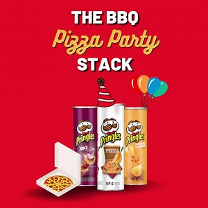 Skip the delivery and get right to partying with Pringles BBQ “Pizza Party” Stack. #NationalPizzaPartyDay | Pringles