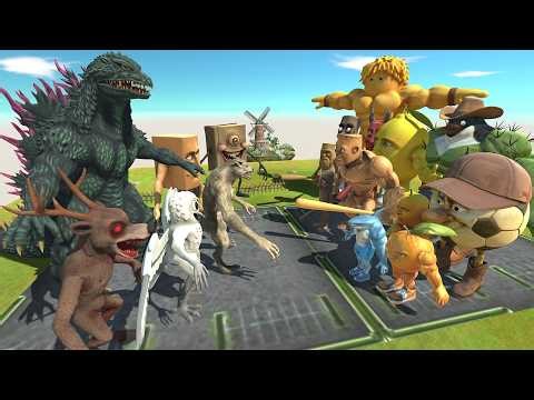 Brainrot Animal Meme Team Spaghetti Tititi Vs Team Godzilla 2000 Animal Revolt Battle Simulator