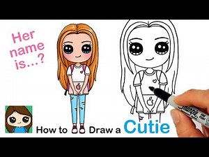 How to Draw a Cute Back to School Girl Easy #2