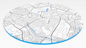 3d model Bangalore map background loop. Spinning around India city air footage. Seamless panorama rotating over downtown backdrop.