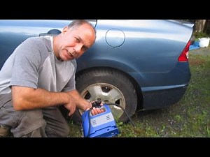 How to inflate a flat car tire with a small air compressor
