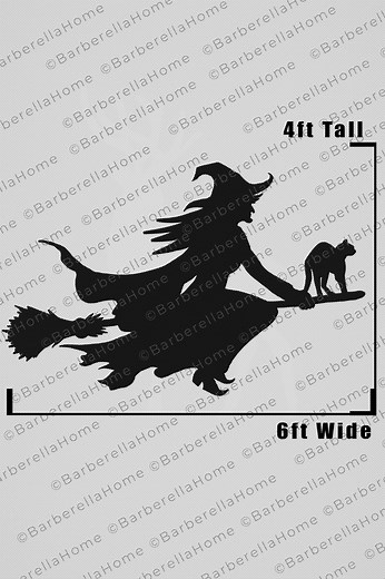 4ft Tall Flying Witch on Broom Template When Made. Printable Trace and Cut Halloween Silhouette Decor Templates / Stencils. PDF - Etsy