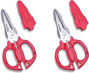 VAMPLIERS vSHEARS: 6.3" Super Combo Scissors (2-Pack), 4-in-1 Multipurpose Blade Combination, Premium Stainless Steel Body. Cuts Carpet, Leather, Rope, Copper Wire & more. Made in Japan: VT-011x2