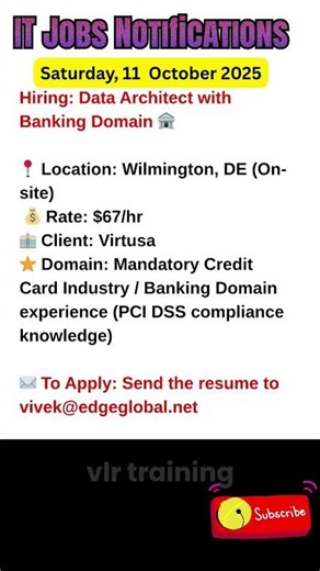 Data Architect Job in Wilmington, DE Oct 11, 2025