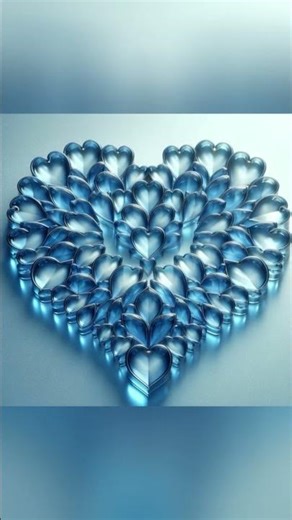 Elegant blue heart shape animation for love theme #heart #shorts