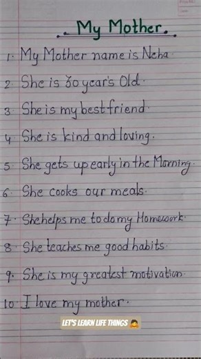 how to learn Mother's essay #motivation #motivationalquotes #inspiration #success #shortsfeed