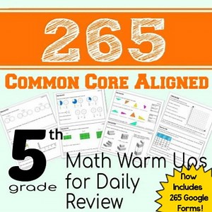 5th Grade Math Warm Ups or Daily Review - Google Forms PDFs & Word Versions