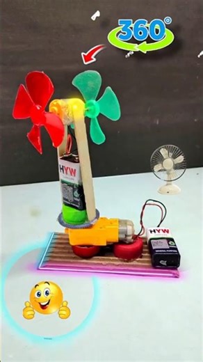 360° rotation table fan 🪭😱 #new #diy #experiment