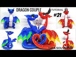 How to Bead Dragon Couple Part 21 / Kerajinanan manik manik /Tutorial Manik /Beadcraft/bead tutorial