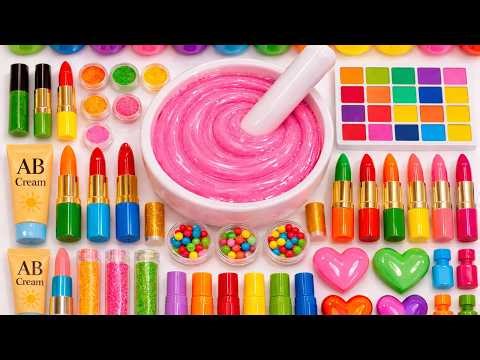 Satisfying Slime ASMR 🌈 DIY How To Make Gloss Slime Mixing Makeup BB Cream Glitters Old Slime