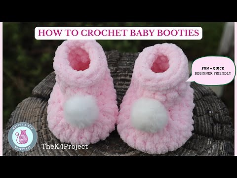 HOW TO CROCHET BABY BOOTIES/ BEGINNER FRIENDLY QUICK + FUN FREE CROCHET PATTERN WITH THICK YARN