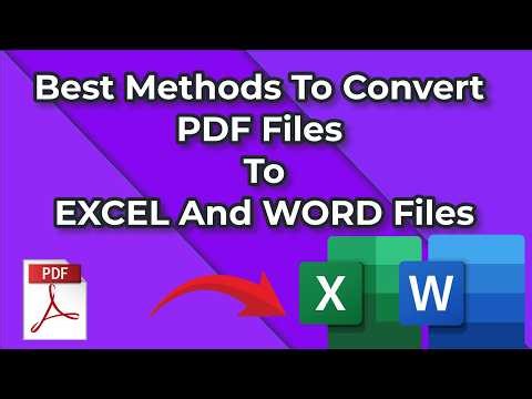 Best Methods To Convert PDF File To Excel and Word file