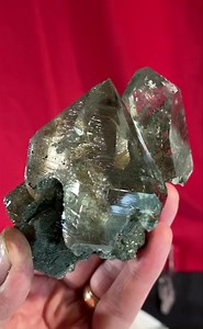 63 reactions · 6 comments | Golden Rutilated Quartz Duo on chlorite matrix with shimmering Anatase on the rear facets. | Himalayan Clarity | Facebook