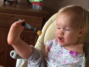 Girl Born Without Arms Learns to Eat With Her Feet!