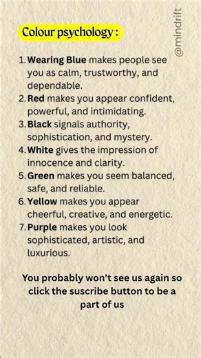 colour psychology: how colour impacts people perception of you #shorts #psychology #colorperception