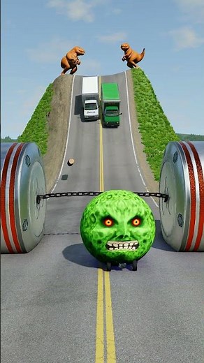 Cars & Cargo Vans vs Chained Hydraulic Crush - BeamNG.drive