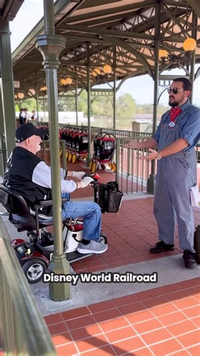 Lewis on Instagram: "Walt Disney World Railroad All aboard! If you’re using a mobility scooter at Magic Kingdom and want to ride the Walt Disney World Railroad, you absolutely can. Let’s take a ride around the park—safely and accessibly. The Walt Disney World Railroad is a scenic, steam-powered train that circles the park with three stops: Main Street, U.S.A., Frontierland, Fantasyland. At all stations follow the mobility sign to the boarding area. When using a scooter, you will need to transfer