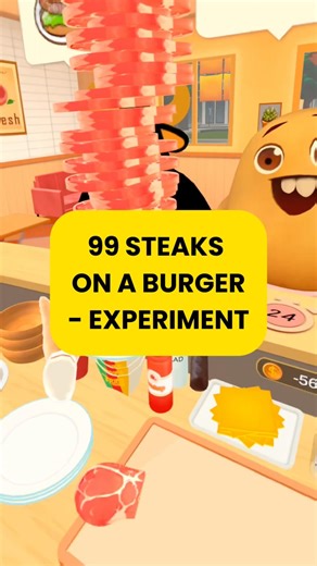 What happens if you stack 99 steaks on a burger? #experiment #vr
