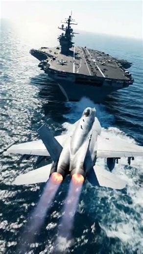 F/A-18 Super Hornet High Speed Pass! 🇺🇸⚓ #military #army #automobile #navy #aircraftcarrier