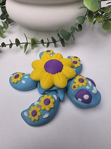 3D Printed Turtle - Articulated Flower Turtle W/sunflower - Etsy UK