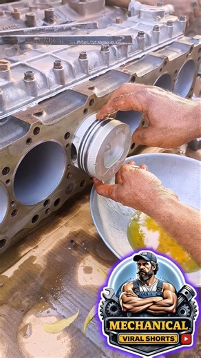Perfect Piston Installation 🔥 Local Mechanic Expert Skills | Satisfying Engine Work #shorts #viral